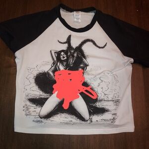 Black and White Graphic Kids Raglan Tee